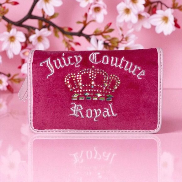 Juicy Couture Raspberry Tart Pink Kingdom Elongated Bifold Card Case Wallet NWT - Picture 1 of 6